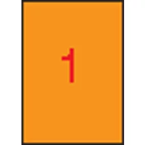   Etikett, 210x297 mm, színes, APLI, neon narancs, 100 etikett/csomag