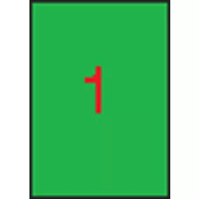   Etikett, 210x297 mm, színes, APLI, neon zöld, 100 etikett/csomag