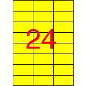   Etikett, 70x37 mm, színes, APLI, sárga, 2400 etikett/csomag