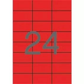 Etikett, 70x37 mm, színes, APLI, piros, 2400 etikett/csomag