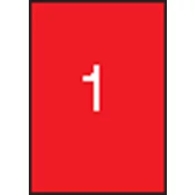   Etikett, 210x297 mm, színes, APLI, piros, 100 etikett/csomag