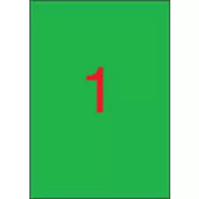   Etikett, 210x297 mm, színes, APLI, zöld, 100 etikett/csomag