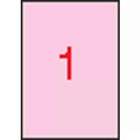   Etikett, 210x297 mm, színes, APLI, pasztell rózsaszín, 20 etikett/csomag