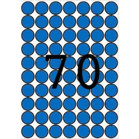   Etikett, 19 mm kör, színes, A5 hordozón, APLI, kék, 560 etikett/csomag