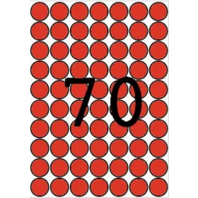   Etikett, 19 mm kör, színes, A5 hordozón, APLI, piros, 560 etikett/csomag