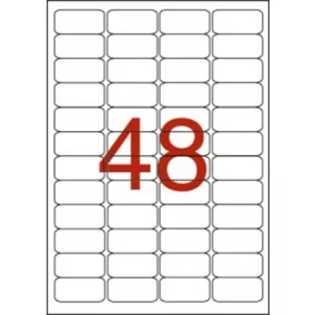   Etikett, 45,7x21,2 mm, poliészter, időjárásálló, kerekített sarkú, fehér, APLI, 960 etikett/csomag