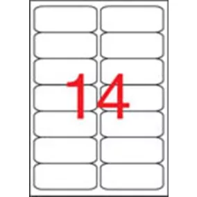   Etikett, 99,1x38,1 mm, poliészter, időjárásálló, kerekített sarkú, fehér, APLI, 280 etikett/csomag