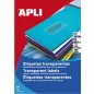   Etikett, 70x37 mm, poliészter, időjárásálló, matt, APLI, áttetsző, 480 etikett/csomag