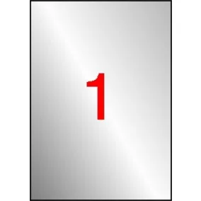   Etikett, 210x297 mm, poliészter, időjárásálló, APLI, ezüst, 100 etikett/csomag