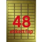   Etikett, lézernyomtatókhoz és fénymásológépekhez, 45,7x21,2 mm, APLI,  matt, arany színű, 960 etikett/csomag