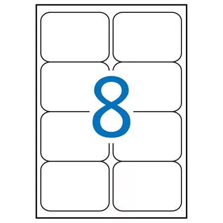 Etikett, 99,1x67,7 mm, poliészter, időjárásálló, kerekített sarkú, fehér, APLI, 160 etikett/csomag