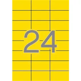 Etikett, 70x37 mm, színes, APLI, sárga, 480 etikett/csomag