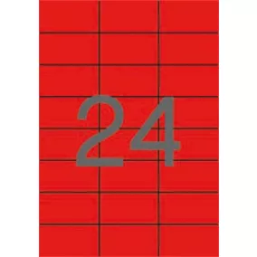 Etikett, 70x37 mm, színes, APLI, piros, 480 etikett/csomag
