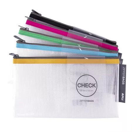 Rendszerező tasak, cipzáras, DL, APLI, vegyes színek