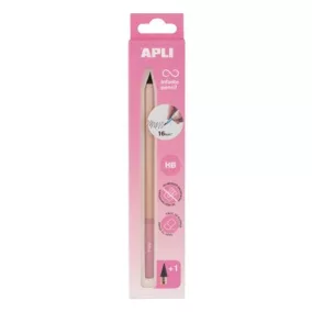   Töltőceruza, HB, hatszögletű, csereheggyel, APLI "Infinite", pink