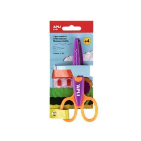   Olló, kreatív, ívelt, APLI Kids "Curved", lila-narancssárga