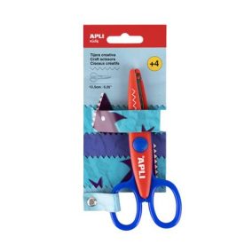   Olló, kreatív, cikkcakk, APLI Kids "Zig-Zag", piros-kék
