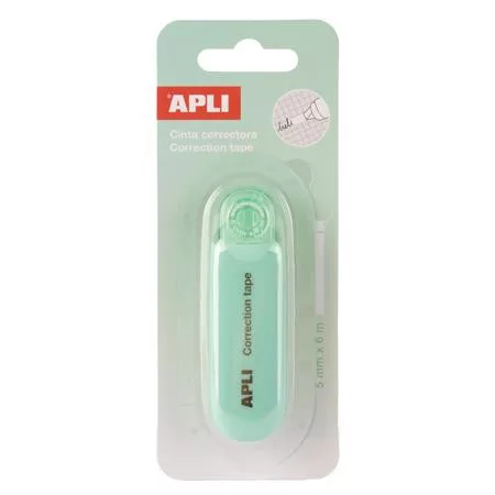 Hibajavító roller, nyomógombos, 5 mm x 6 m, APLI "Nordik", vegyes pasztell színek