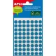 Etikett, 8 mm kör, kézzel írható, színes, APLI, kék, 288 etikett/csomag