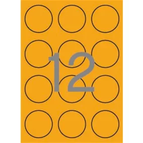   Etikett, 60 mm kör, színes, APLI, neon narancs, 240 etikett/csomag