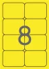 Etikett, 99,1x67,7 mm, színes, kerekített sarkú, APLI, neon sárga, 160 etikett/csomag