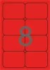 Etikett, 99,1x67,7 mm, színes, kerekített sarkú, APLI, neon piros, 160 etikett/csomag