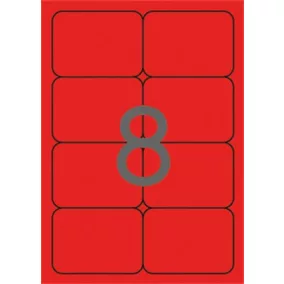   Etikett, 99,1x67,7 mm, színes, kerekített sarkú, APLI, neon piros, 160 etikett/csomag