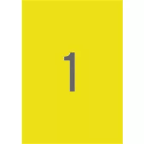   Etikett, 210x297 mm, színes, APLI, neon sárga, 20 etikett/csomag