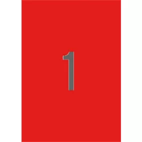   Etikett, 210x297 mm, színes, APLI, neon piros, 20 etikett/csomag