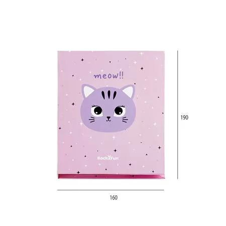 Cicás jegyzetfüzet, öntapadós kiegészítőkkel, APLI Back2Fun, rózsaszín