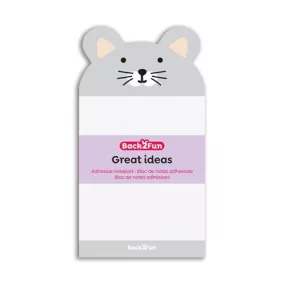   Egérkés öntapadó jegyzettömb, 90×165 mm, 60 lap, APLI Back2Fun, szürke