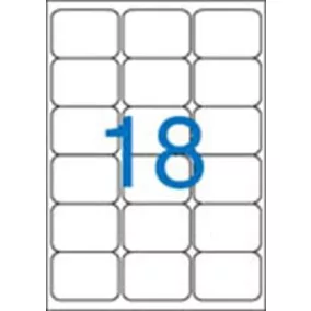   Etikett, univerzális, 63,5x46,6 mm, kerekített sarkú, VICTORIA PAPER, 1800 etikett/csomag