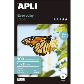   Fotópapír, tintasugaras, 10x15 cm, 180 g, fényes, APLI "Everyday"