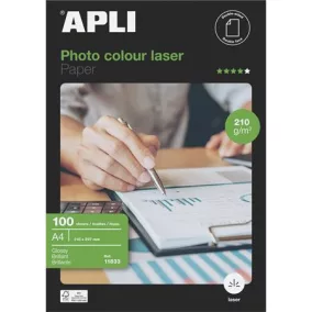   Fotópapír, lézer, A4, 210 g, fényes, kétoldalas, APLI "Premium Laser"