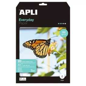   Fotópapír, tintasugaras, A4, 180 g, fényes, APLI "Everyday"