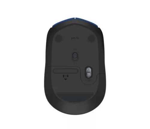 Egér, vezeték nélküli, optikai, közepes méret, USB, LOGITECH "M171", kék