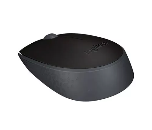 Egér, vezeték nélküli, optikai, közepes méret, USB, LOGITECH "M171", fekete