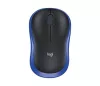 Egér, vezeték nélküli, optikai, közepes méret, USB, LOGITECH "M185", kék