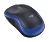 Egér, vezeték nélküli, optikai, közepes méret, USB, LOGITECH "M185", kék