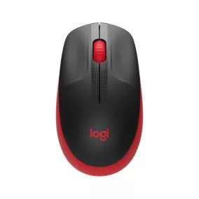  Egér, vezeték nélküli, optikai, USB, LOGITECH, "M190", piros