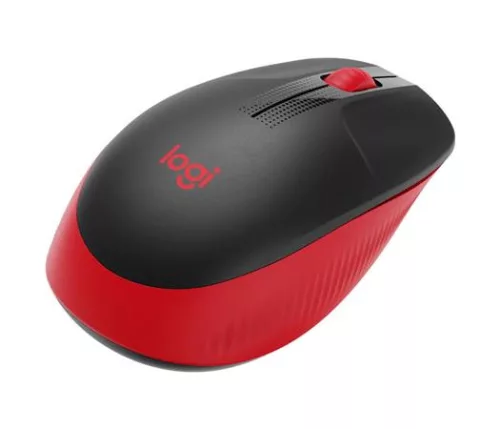 Egér, vezeték nélküli, optikai, USB, LOGITECH, "M190", piros