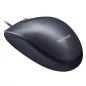   Egér, vezetékes, optikai, normál méret, USB, LOGITECH "M90", sötétszürke