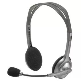   Fejhallgató, mikrofonnal, LOGITECH "H110", szürke