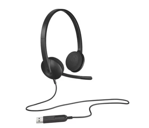 Fejhallgató, mikrofonnal, USB csatlakozás, LOGITECH "H340"