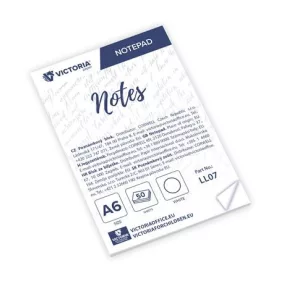 Jegyzettömb, A6, 5x50 lap, sima, VICTORIA OFFICE