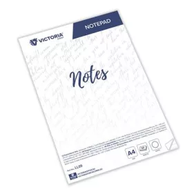 Jegyzettömb, A4, 5x50 lap, vonalas, VICTORIA OFFICE, fehér