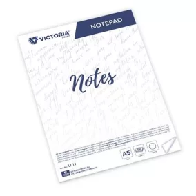 Jegyzettömb, A5, 5x50 lap, sima, VICTORIA OFFICE, fehér