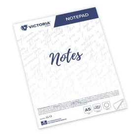   Jegyzettömb, A5, 5x50 lap, négyzetrácsos, VICTORIA OFFICE, fehér