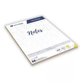   Jegyzettömb, A4, 5x50 lap, négyzetrácsos, VICTORIA OFFICE, sárga