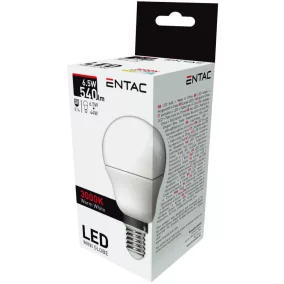 Entac LED Mini Globe E14 6,5W WW 3000K
